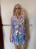 Women's LED Glowing Sequin Jacket – Hooded Nightclub Performance Vest