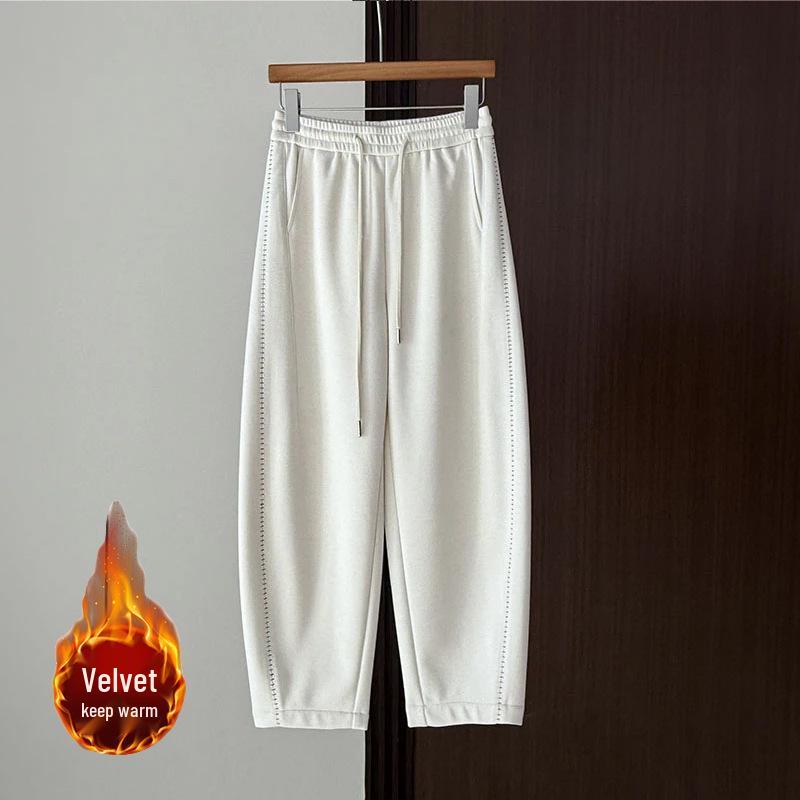 

Fluffy Wool Plaid Cropped Harem Pants for Petite Women - Thick & Cozy Winter Edition S