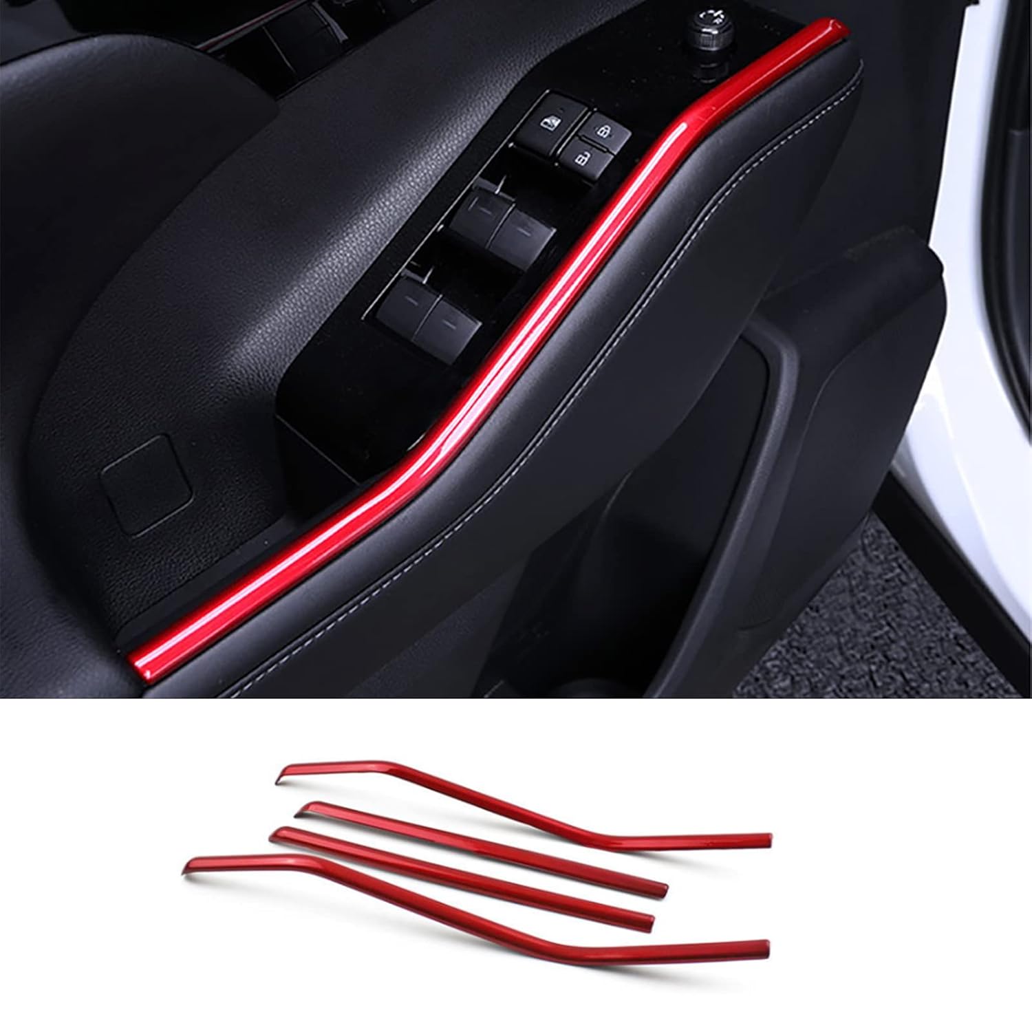 

Car Accessories Fit for Toyota Highlander 2020 2021 2022 2023 2024 2025 Inner Window Switch Panel Edge Cover Trim (Peach Wood Style) ABS 4 PCS красный