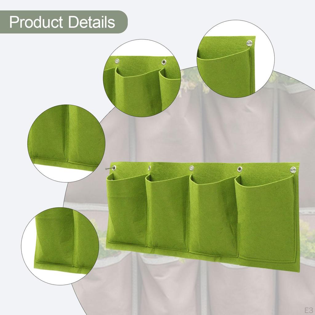 2 Pieces Hanging Grow Bags Gardening Planter Pockets Horizontal Breathable Flower Containers for