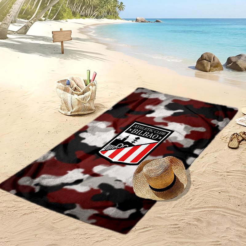 Asciugamano da Spiaggia Stampa Calcio Athletic Bilbao, Asciugamano Grande Morbido Asciugatura Rapida per Spiaggia Campeggio Nuoto
