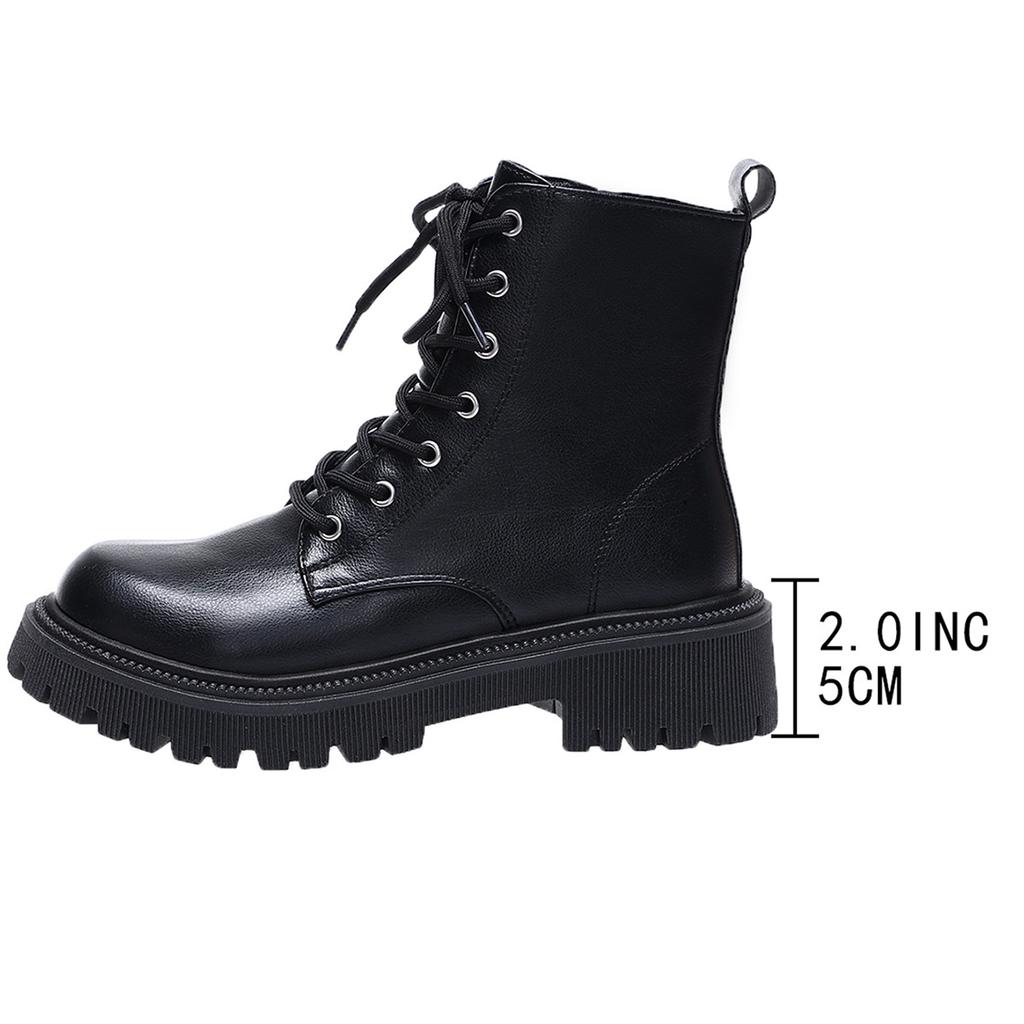 Short Booted Women's 2026 Autumn/Winter New Soft Leather Retro British Style Casual Matcake Thick Sole Boots Leather Boots