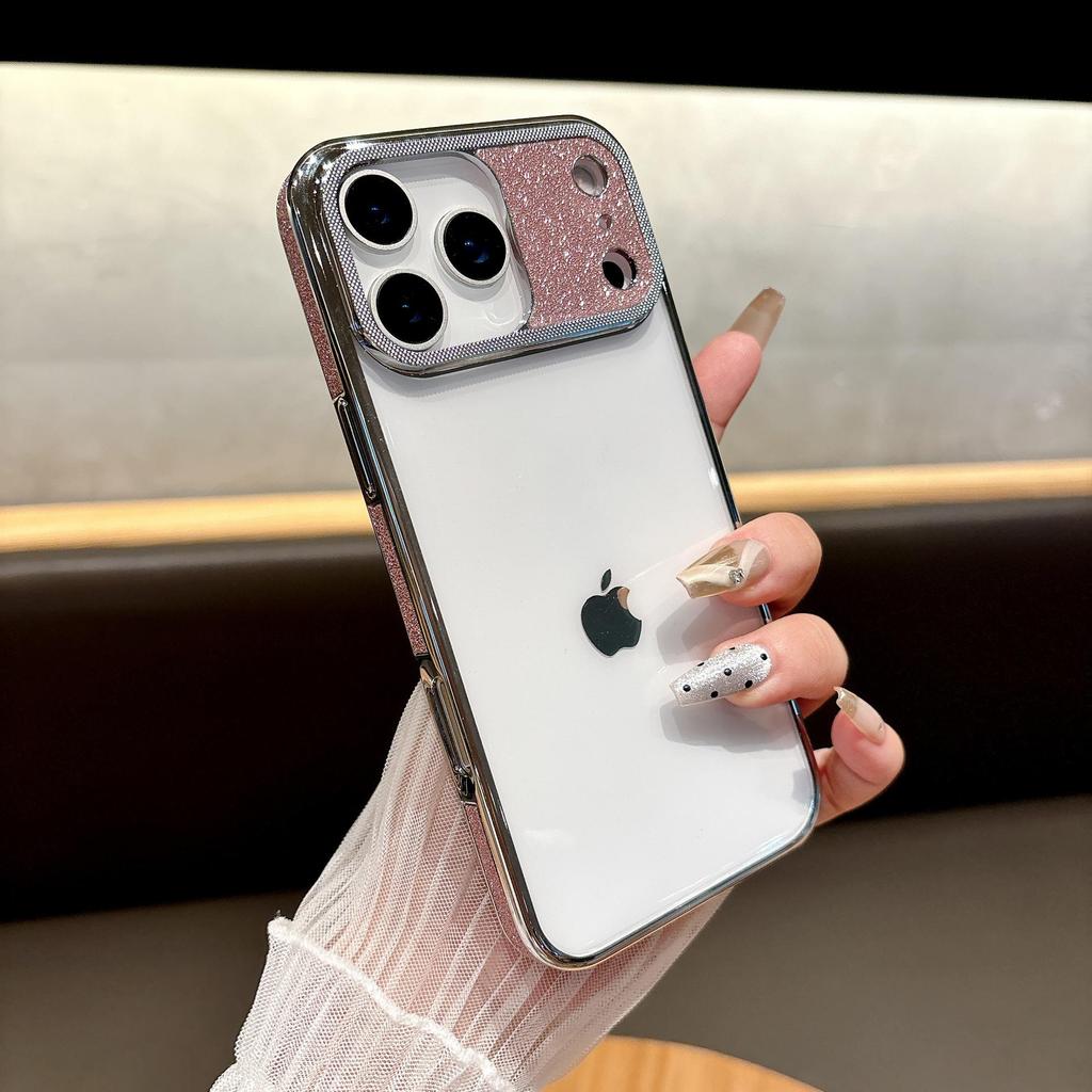 High-Transparency Electroplated Glitter Protective Case for Apple 17 Promax - Drop-Proof and Stylish