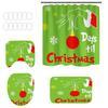 4 Christmas Bathroom Sets, Shower Curtain, - Carpet, Horse Cover And - U-shaped Bath Mat, Christmas Holiday Bathroom Decoration
