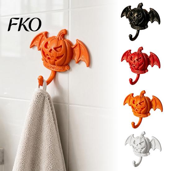 Pumpkin Face Hook Devil Bat Wall Hook, Halloween No-Drill Adhesive for Keys Small Pendant Hanger Bags, Strong Sticky Damage-Free