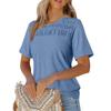 Women's Solid Color Range Round Neck Loose Short Sleeve T-shirt Pleated Top