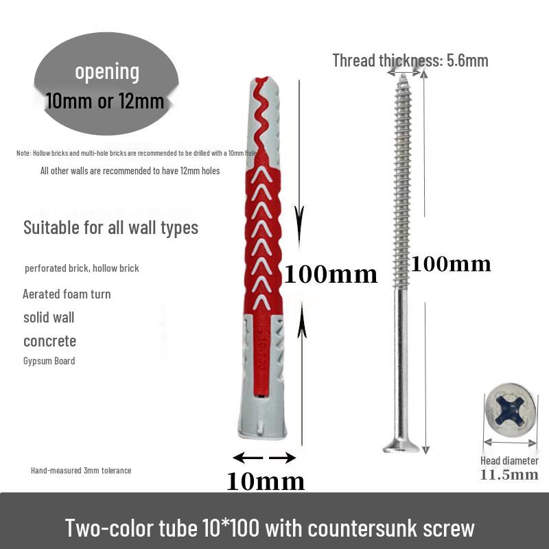 M10*50 Tetrahedron Plastic Expansion Tube for LCD TV Wall Mount & Outdoor AC Unit Bracket
