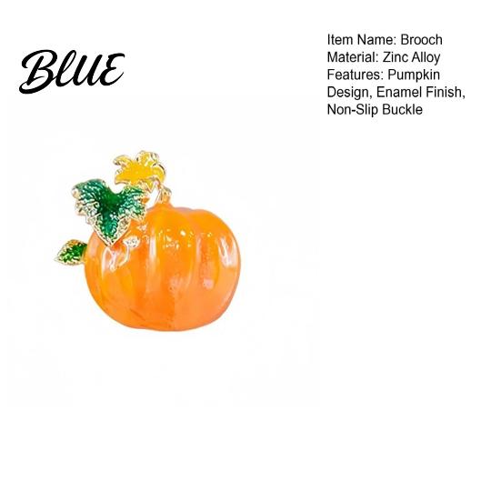 Pumpkin Collar Pin Brooch Enamel Painted Small Autumn Style Full