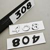 OQUP8 Older 3D ABS Chrome Black Logo 308 408 508 Emblem Letters Sticker Car Rear Trunk Badge For Peugeot 308 SW 408 508 Accessories