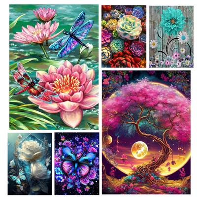 5DDIY Diamond Painting Colorful Butterfly Tree Cross Embroidery Craft Set Mosaic  Diamond Embroidery Flower Children's Gift
