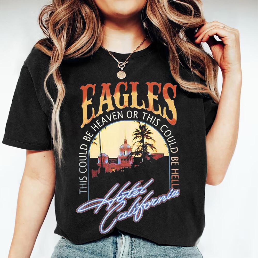 The Eagles Hotel California Tour T-shirt Band Concert Vintage 2026 Rock Music L