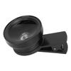 Phone Lens 2 In 1 HD Professional Universal Clip 0.45X Wide Angle 12.5X Macro Lens for Cellphone Tablet Black