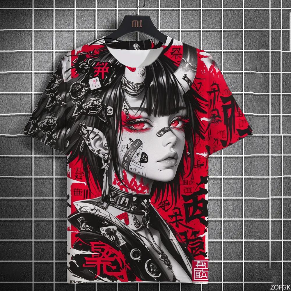 Men's and women's summer fashion 3D printing Japanese anime printing T-shirt casual  round neck casual short sleeve