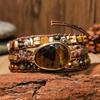 Bohemian Natur Tigerauge Stein Handgeflochtenes Armband Mode Kreativ Unisex für Täglich Party Urlaub Karneval