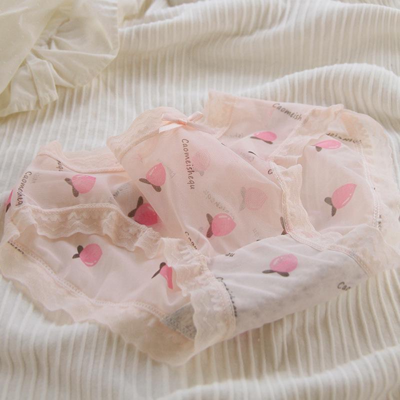 Sweet Desire Japanese Lace Quick-Dry Mesh Panties: Sexy, Slightly Transparent Triangle Design for Women