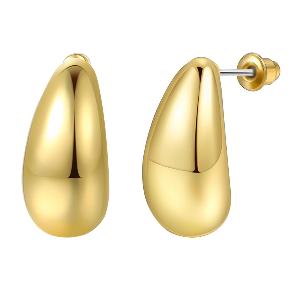 Women Piercing Stud Earrings Chunky Waterdrop Hollow Earrings Fashion Jewelry For Women Girls
