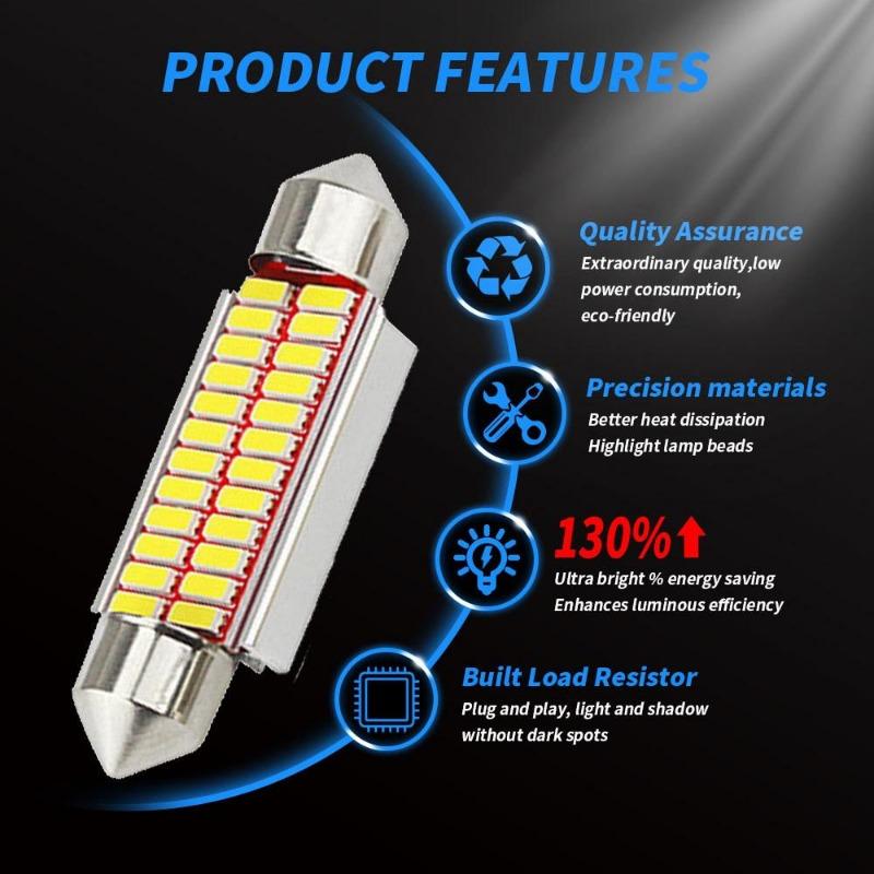 1 adet 12V C5W 31mm 36mm 39mm 41mm 4014 Araba Feston Işıkları Oto İç Mekan Tavan Lambası Okuma Ampulü Beyaz