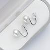 Zhuji Pearl Ear Clips, Natural Freshwater Pearl Earrings, No Piercing Required s9Silver Earrings, High-end and Elegant