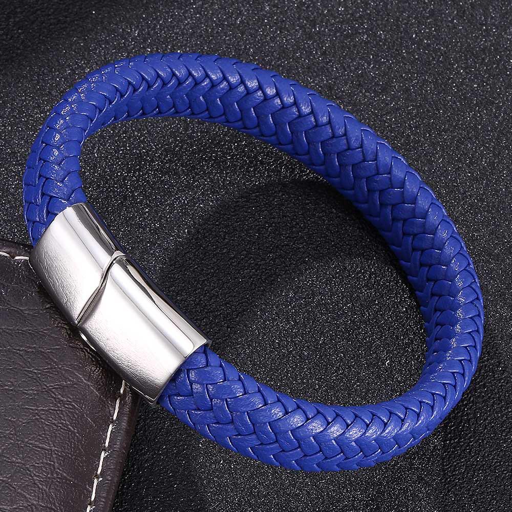 WISH Popular Men's Titanium Steel Leather Fashion Bracelet Accessories