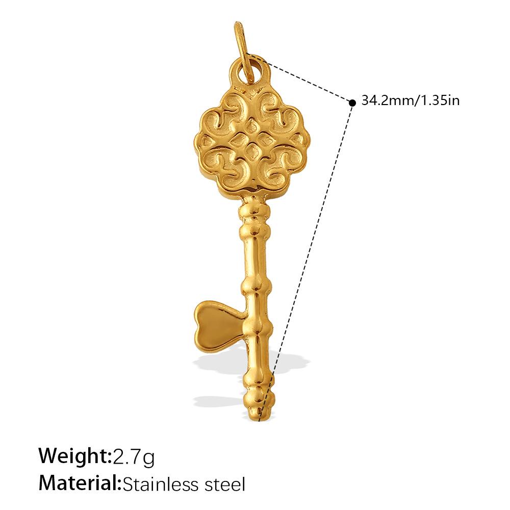 Ocean Wind Retro Diy Key Love Pendant Stainless Steel Gold-Plated Various Style Accessories