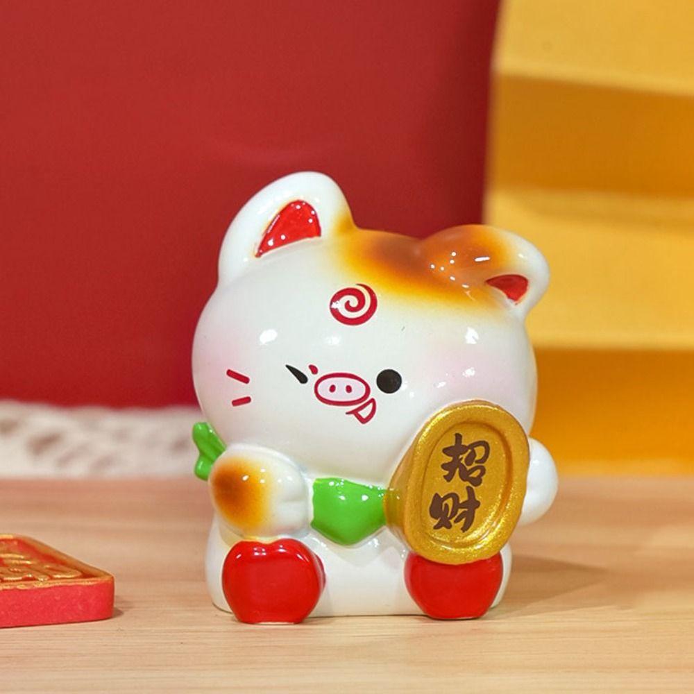 Blessing Chinese Zodiac Figurines Fortune Cute Resin Crafts Home Desktop Decoration