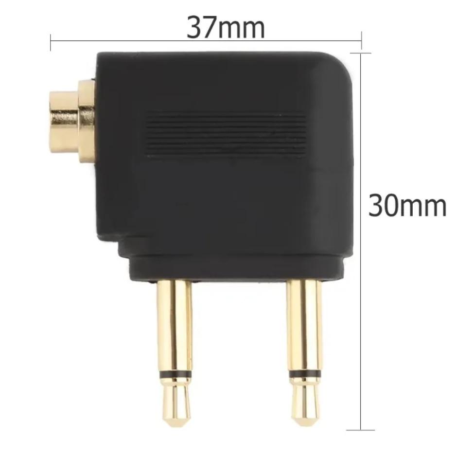 XIKCU 1-5pcs/Lot Dual 3.5mm Plug Adaptor Jack Audio Headphone Converter Adapter for Airline Airplane Travel Earphone Connector 6