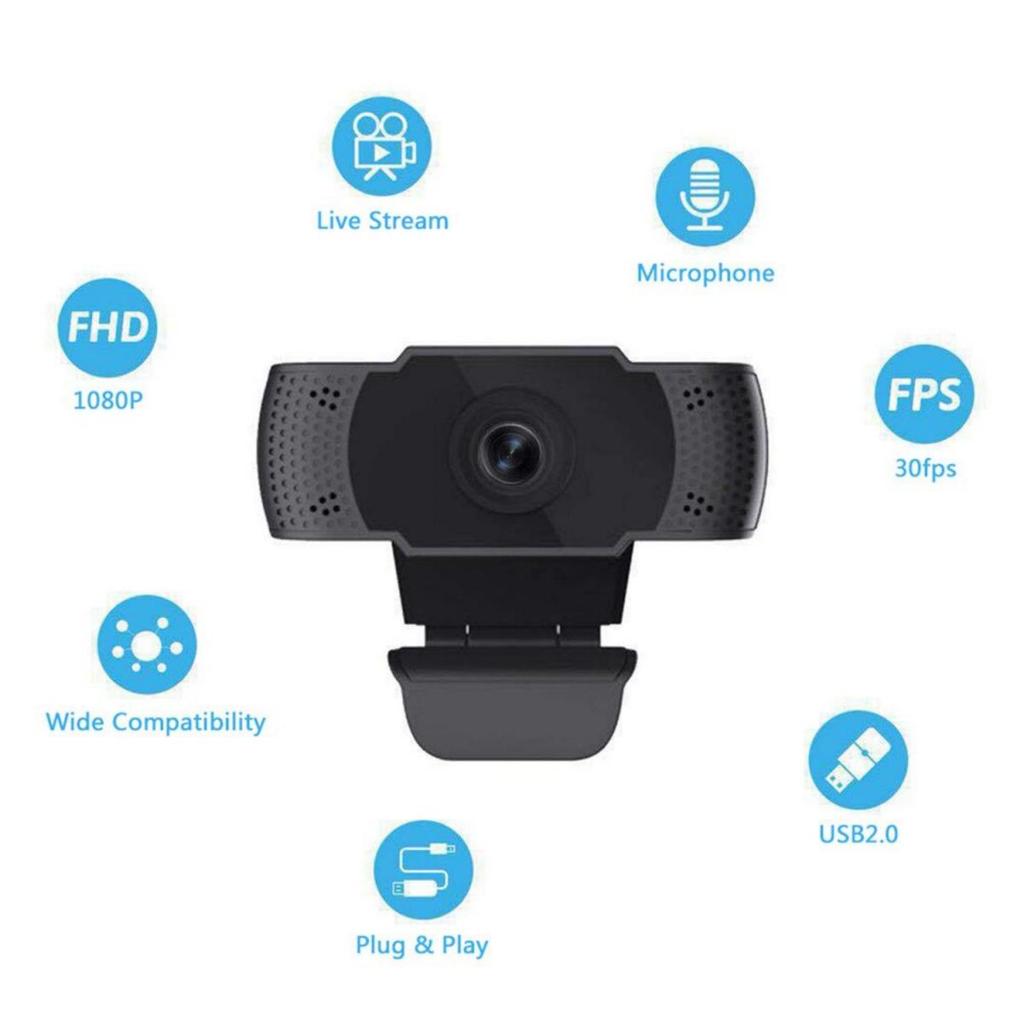 New 1080P Webcam Full HD Web Camera With LED Fill Light Microphone USB Plug Web Cam For PC Computer Mac Laptop Desktop Camera
