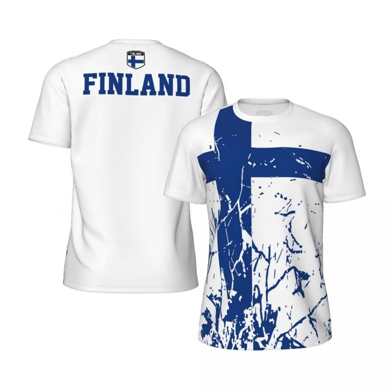 MDHAO xin nan zhuang  3D txu Finland Vlag T-shirt Voor Mannen Zomer 3D Geprint Oversized T-shirt Sport Fitness Korte Mouwen Mode Ronde Hals Voetbal T-shirts 4XL