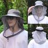 Outdoor Fisherman Hat Wide Brim Bucket Hat Mosquito Hat With Mesh Repellent Insect Bee Protection Men Sunscreen Fishing Cap