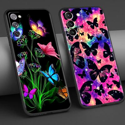 Silicone Case For Samsung Galaxy S20 FE S21 Ultra S10 S9 Plus S10e S8 S7 A51 A71 Tpu Soft Phone Capas Butterfly