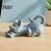 Miniature Kitten Gift for Friends Stretching Figurine, Resin Cat Statue, Cute Animal Ornament, Unique Lovers Compact Desktop Decoration Home