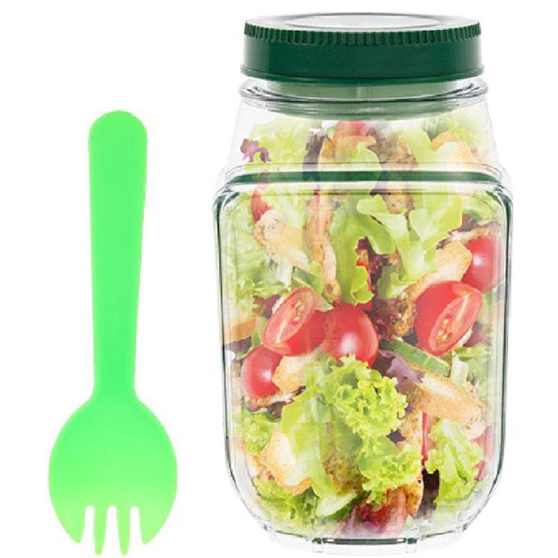 Salad Pod Container Mason Jar Side Open Leakproof Breakfast Fruit Storage Box