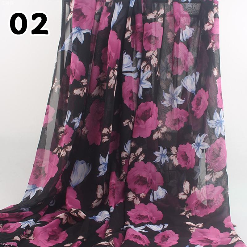 1M 75D Retro Flower Chiffon Fabric Breathable Thin And Light Draped Fairy Designer Fabric For Diy Sewing Summer Dress Shirts