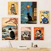 Japanese-style Cat Wall Decorations, Fun Cat Canvas Posters, Anime Wall Decorations, Cute Artwork, Tokyo Kitty Retro Posters