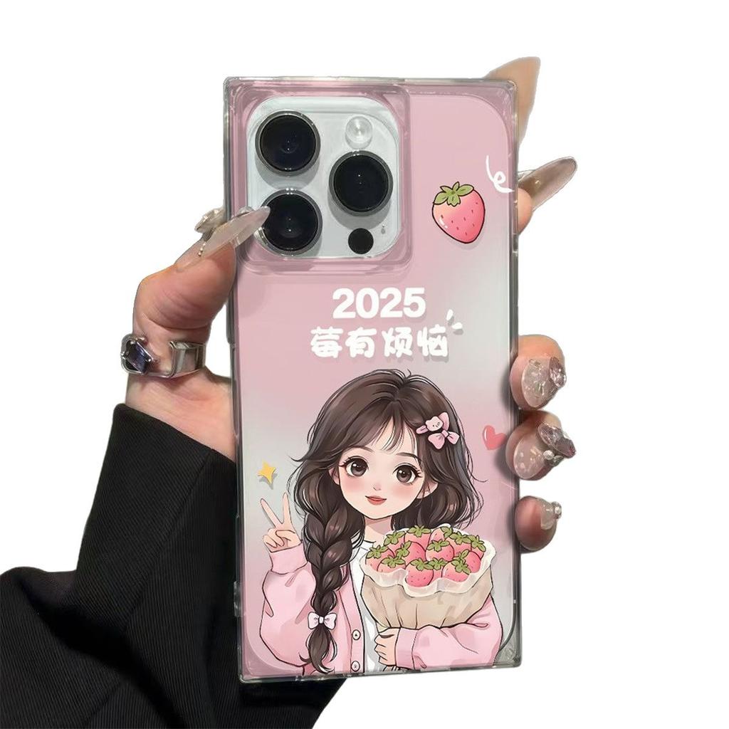 For IPhone17 Ice Crystal Cube Mobile Phone Case Summer Transparent Airbag Anti-fall Mobile Phone Case Anti-fall Mobile Phone Case