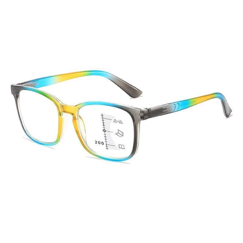 Fashion Gradient Color Multifocal Reading Glasses Women Men Blue Light Blocking Presbyopia Glasses New High-Definition Eyewear