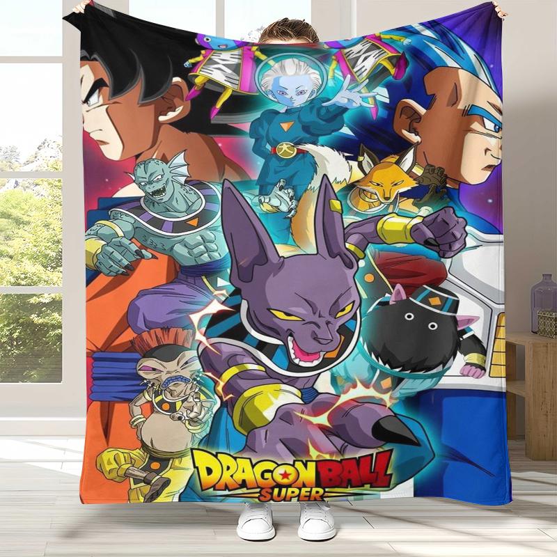 Anime D-Dragon Ball Game Cartoon Flannel Blanket,Ultra Soft Warm Plush Throw for Home Bedroom Bed Sofa Cover Office Camping