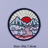 Outdoor Scenery Embroidered Patches for Clothing Thermoadhesive Sea Wave Patch Cloudy Rainy and Sunny Iron on Fusible Patch DIY