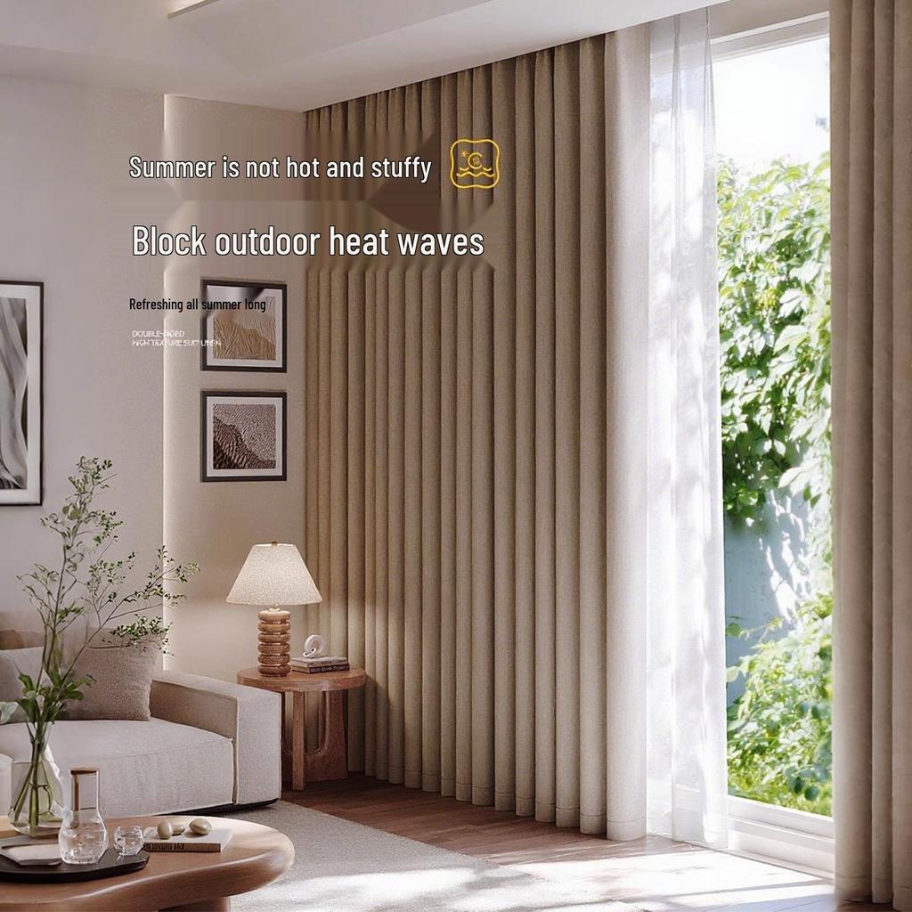 Double-Sided Full Blackout Modern Curtains for Living Room/Bedroom