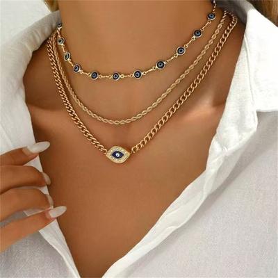 Multilayer Boho Pendant Necklaces Gold Plated Layered  Necklace Vintage Fashion Clavicle Chains Birthday Holiday Jewelry Gift for Women