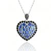 Women's Heart Shape Pendant Necklace 925 Sterling Silver Natural Blue Kyanite Gemstones Fine Jewelry Nice Gift