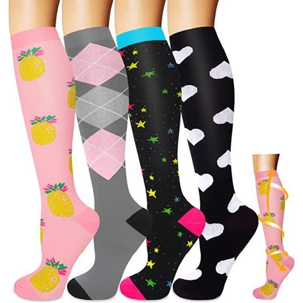 Drucksocken Damen Herbst Bein Kompressionssocken Strümpfe Europäische und Amerikanische Wadenstrümpfe Yoga-Socken