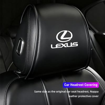 2Pcs Quality Leather Car Seat Headrest Covering Accessories For F-SPORT ES RX NX LS UX LM LX GX LC RZ IS CT GS RC HS SC TX