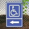 D Flat Cast Iron ADA Parking Sign Disabled Outdoor Wheelchair Directional Marker Xcm Unframed Metal Plaque
