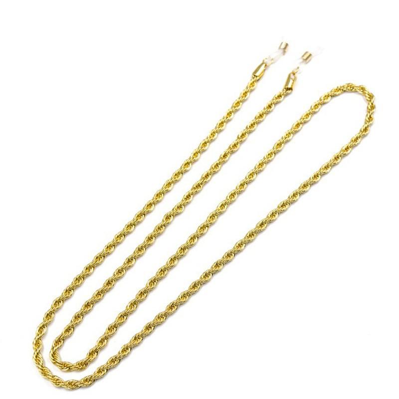 Fashionable Twisted Chain Glasses & Mask Lanyard – Anti-Lost Hanging Neck Metal Chain