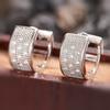 Chunky Hoop Earrings for Women Full Sparkling Cubic Zirconia Silver Color/Rose Gold Color Huggie Earrings Fashion Jewelry