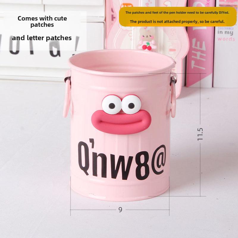 Large Capacity Creative Iron Pen Holder for Office or Dorm Desktop