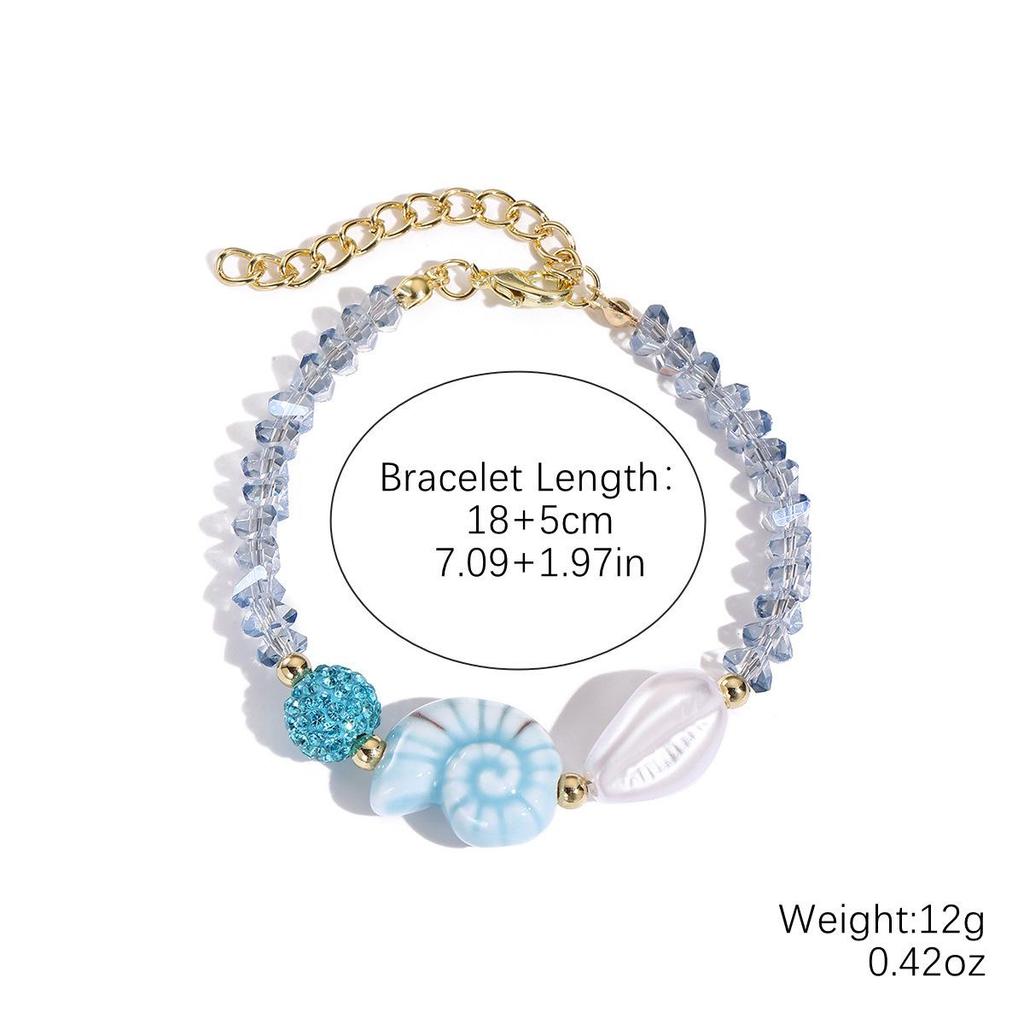 Seaside Elegance: Starfish & Shell Bead Bracelet with Oceanic Flair