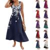 Women's Sleeveless Floral Print Maxi Dress Casual Summer Long Dress with Scoop Neck Relaxed Fit for Daily Wear