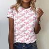 Dames Mode Casual Ronde Hals Borst Print T-shirt